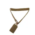 Multifunktionales taktisches Federfangband mit Metallkarabiner und Nylonband für Outdoor - 60-80cm / Khaki