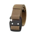 Professional men's elastic tactical belt with black alloy hook buckle in khaki tan - 125cm / Khaki