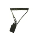 Taktisches Feder-Schlüsselband mit robustem Metallclip und grünem Nylonband - 60-80cm / Armeegrün