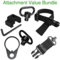 Complete tactical QD sling swivel bundle including rail mount adapter and nylon strap set - Multicolor 4-Styles Combo