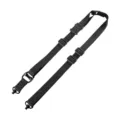 Verstellbarer schwarzer 2-Punkt-Taktikgurt aus Nylon für Outdoor-Ausrüstung. - Schwarz / 60-120