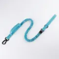Taktische blaue Bungee-Hundeleine mit reflektierenden Nähten und robuster Schnalle - Hellblau