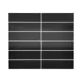 Set di 12 pannelli murali in SPC nero con trama in pietra per uso interno ed esterno, opaco - YP007 (29 x 23 cm)