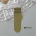 Elegant avocado green thin summer velvet slouch socks for women's spring fashion - One Size / Avocado