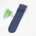 Calze a metà gamba trasparenti con glitter blu da donna, elegante design a rete per la stagione. - Taglia unica / Blu Marino