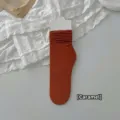 Stylish caramel color thin velvet slouch mid-calf socks for women, breathable fabric - One Size / Caramel color