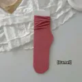 Elegant dusty rose velvet slouch socks for women, lightweight mid-calf rib knit - One Size / Camel
