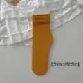 Comfortable thin velvet slouch socks for women in a stylish mustard yellow color - One Size / Ginger Yellow