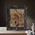 Vintage gold carved picture frame European rococo style art painting home decor display - Black Gold