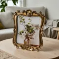 Vintage gold ornate photo frame decorative art print desktop home decor aesthetic room ornament - Inner 20x25 Outer 25x33CM