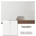 Pegatina de pared autoadhesiva blanca perlada impermeable para renovación del hogar - Juego de 2 / Blanco puro