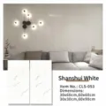 Pegatina de pared autoadhesiva impermeable con efecto elegante de mármol blanco Shanshui - Juego de 2 / Blanco Paisaje