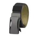 Professional dual-color nylon tactical belt with black matte automatic buckle for men - 125cm / Black + Green