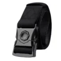 Durable black nylon tactical belt with quick-release alloy buckle for outdoor activities. - 125cm / Black