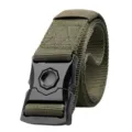 Military green tactical belt with heavy-duty black alloy quick-release buckle - 125cm / Army Green