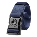Navy blue tactical belt with high-quality quick-release alloy buckle for men's outdoor casual wear - 125cm / Blue