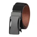 Men's two-tone black and brown nylon belt with black automatic buckle for outdoor workwear - 125cm / Black and Coffee