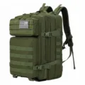 Army green 45L tactical backpack with American flag patch and MOLLE system - Style 2 / 45L / Army Green - Style 2 (With Flag Patch)
