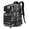Large 45L tactical camouflage backpack designed for outdoor hiking and camping sports - Style 2 / 45L / Black Python - Style 2 (With Flag Patch)