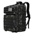 Large 45L tactical camouflage backpack with US flag patch for outdoor combat and hiking - Style 2 / 45L / Black CP - Style 2 (With Flag Patch)