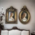 Vintage resin angel photo frames with classical Renaissance portraits on a wall - Regular / Oval 17*26CM