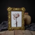 Vintage baroque gold picture frame with embossed floral art, retro decorative desktop frame. - 6 Inch: 10*15 Outer: 16*20 CM