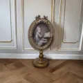 Detail view of vintage French gold carved photo frame on elegant parquet floor - Handle Photo Frame Style / 12*22.5cm Pack / Antique Gold