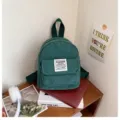 Green corduroy mini backpack for women for stylish casual outdoor travel use - Green