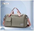 Bolsa de deporte verde y rosa de gran capacidad con múltiples compartimentos - Verde