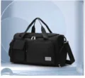 Bolsa de viaje negra profesional con separación seco-húmedo para gimnasio y yoga - Negro
