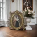 Detailed view of an ornate vintage resin picture frame with cherub and gold carvings - Angel Embossed (JY-M0028) / 6 Inch (Inner 10x15cm)