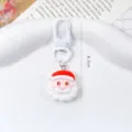 Cute cartoon Santa Claus keychain charm, 6.2cm total length, with white plastic clip - Santa Claus
