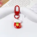 Red Christmas stocking keychain with 6cm length marker for festive bag accessory - Socks