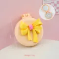 Brosse à cheveux de voyage pliable portable avec miroir et joli nœud jaune pour filles - Peigne Miroir Pliable Nœud / Jaune