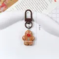Adorable cartoon gingerbread man Christmas keychain bag charm pendant, 6.2cm length - Gingerbread Man