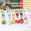 Set of cute cartoon Christmas keychains including Santa, snowman, and gingerbread man - Christmas Series Mixed Batch