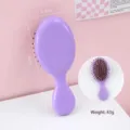 Brosse à cheveux compacte violette à coussin d'air pour massage du cuir chevelu, légère - Peigne à Manche Simple / Violet Taro