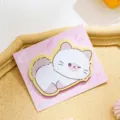Cute cartoon cat-shaped sticky notes on pink backing card for creative stationery use - Cat
