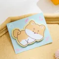 Cute brown dog shaped sticky notes on light blue backing card for students - Dog
