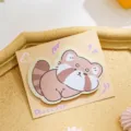 Cute raccoon-shaped sticky notes on a cream backing card for office and student use - Raccoon