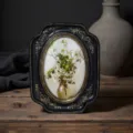 Vintage resin photo frame with ornate black and gold embossed design for home tabletop decor. - Black Gold Relief Photo Frame / Inner 10x15 Outer 14.8x19.5CM