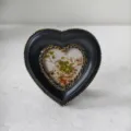 Vintage American distressed black and gold heart-shaped photo frame for desktop decor - Heart (018) / Inner 6x6cm / Outer 10x10cm