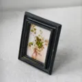 American retro style black and gold distressed rectangular photo frame with floral art - Square (022) / Inner 6x9cm / Outer 9.9x12cm