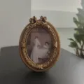 Vintage ornate gold oval photo frame with elegant baroque carving for tabletop display - Vintage Photo Frame Style / 12*16cm Pack / Antique Gold