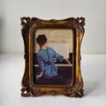 Vintage French court style relief photo frame with antique gold resin finish for home decor - Rectangular Distressed Gold (JY-0058) / 7 Inch (Outer 19x23cm)