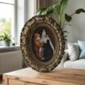 Viktorianischer goldener Harz-Bilderrahmen im Vintage-Stil für Tischdisplay zu Hause. - Innen 12.5x17 Außen 21x26cm