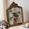 Vintage gold ornate picture frame with floral still life art print for home decor. - Inner 20x25 Outer 23.5x33.5CM