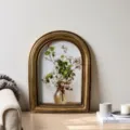 Vintage gold arched photo frame with floral oil painting art for home decor - Arch Relief Style / Outer 13*17.5CM