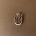 Exquisite baroque style vintage brooch featuring pearl tassels and a central cameo portrait - Cameo Portrait Crown Pearl Style (12 Styles)
