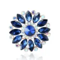 Elegant sun flower crystal brooch with deep blue marquise stones for suits and coats - Dark Blue Sunflower AB Rhinestone (5)